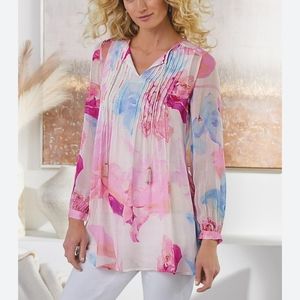 Soft Surroundings Bed Of Roses blouse tunic